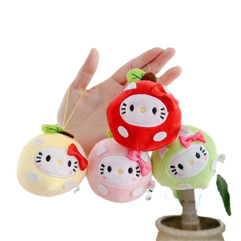 Kawaii Sanrioed Plush Kitty Plush Keychain Cartoon Cute Dolls Plush Keychain Toys for Kids Toys Birthday Gift