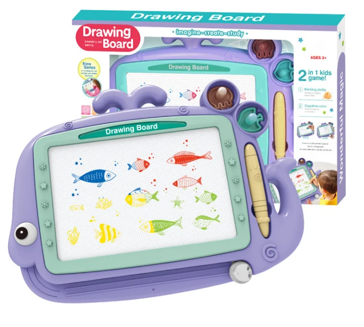 DIY Write and Erase Pad 3d Education children painting writing pad kids magic magnetic drawing board magnet pen stamps stencils