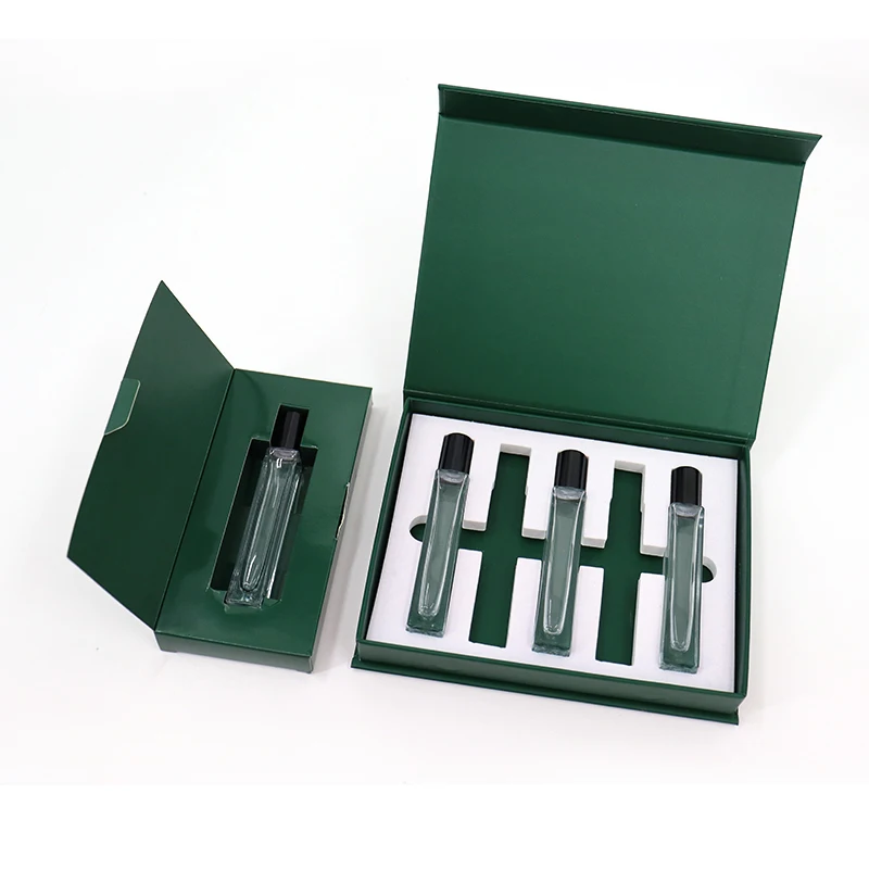 Mini Size 10Ml Glass Sample Spray Roller on Bottle Empty Clear Roll Essential Oil Perfume With Packaging Box