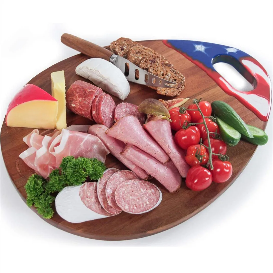 Good Design Home Kitchen Olive Wood and Epoxy Resin Art Cutting Serving Chopping Board