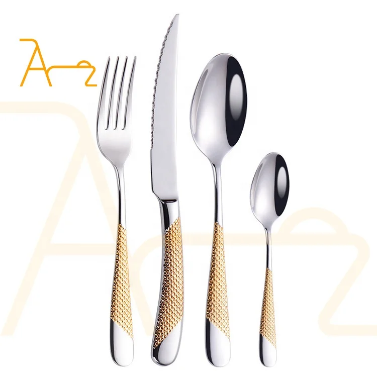 Wholesale Bulk Luxury Silver Flatware Set Spoons Forks and Knife Stainless Steel Cutlery For Restaurant Hotel