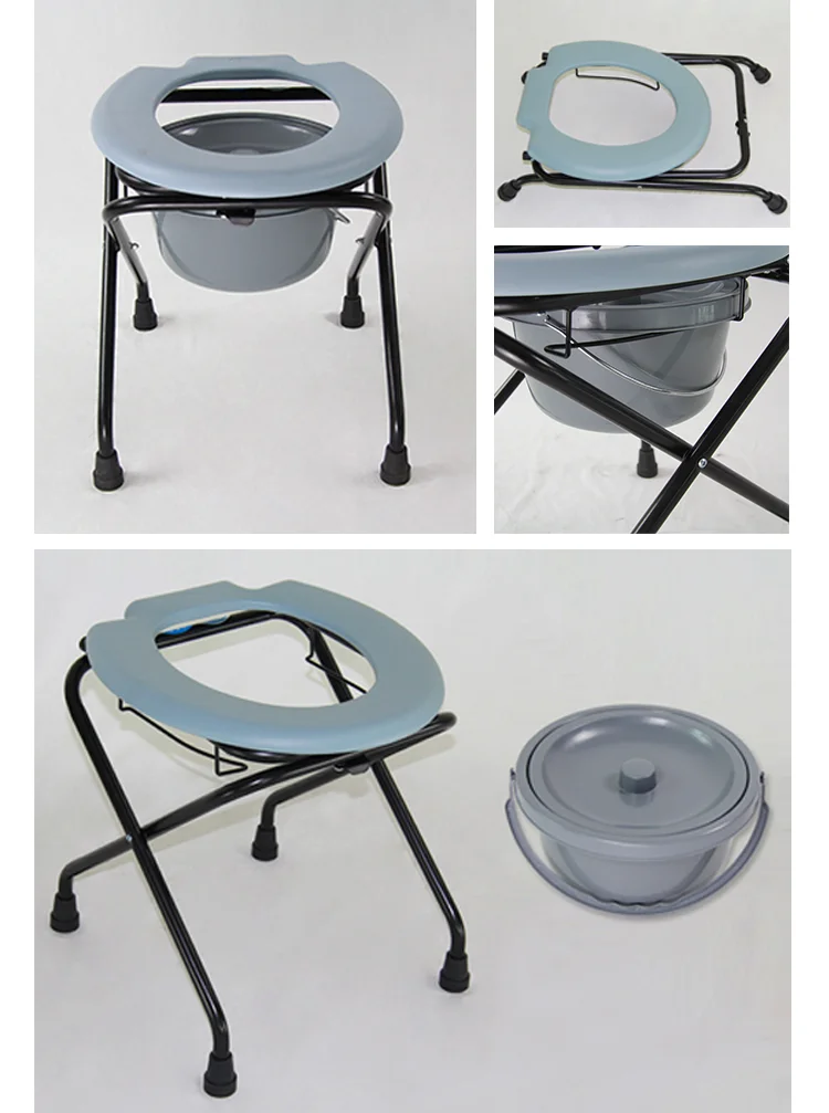 High Quality Commode Chair Plastic Seat Commode Toilet Chair Portable Folding Commode Chair For Patients