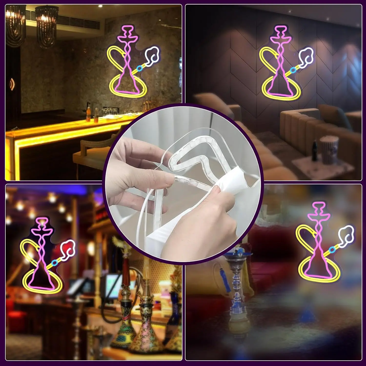 Hookah Neon Sign Custom Manufacturer NO MOQ Dropshipping Led Sign Custom Logo Neon Advertising Business Logo Sign