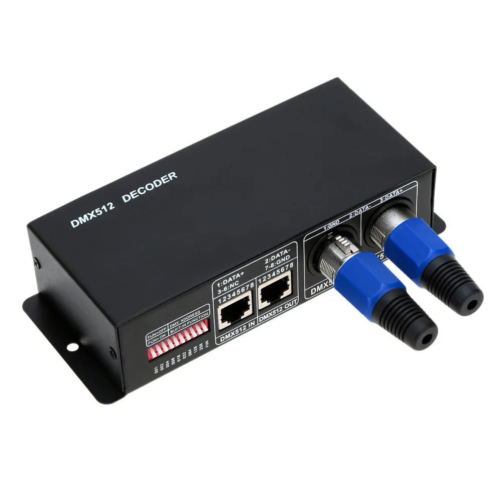 Lowest price mini 5v 12v 24v led rgb rgbw lighting controller xlr dmx 512