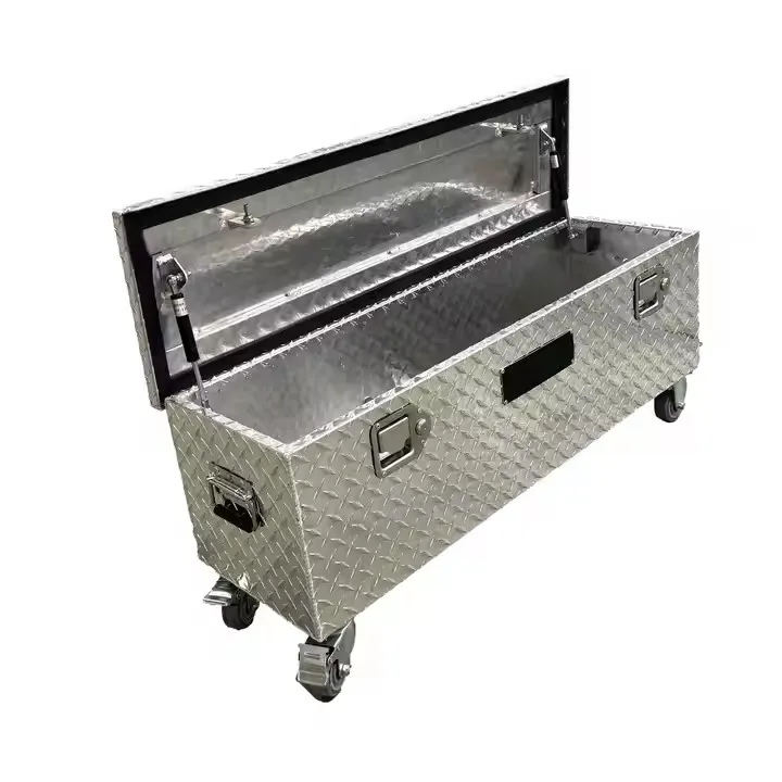 Special offer Portable Truck toolbox Removable storage box Steel PC made of patterned aluminum plates with wheels