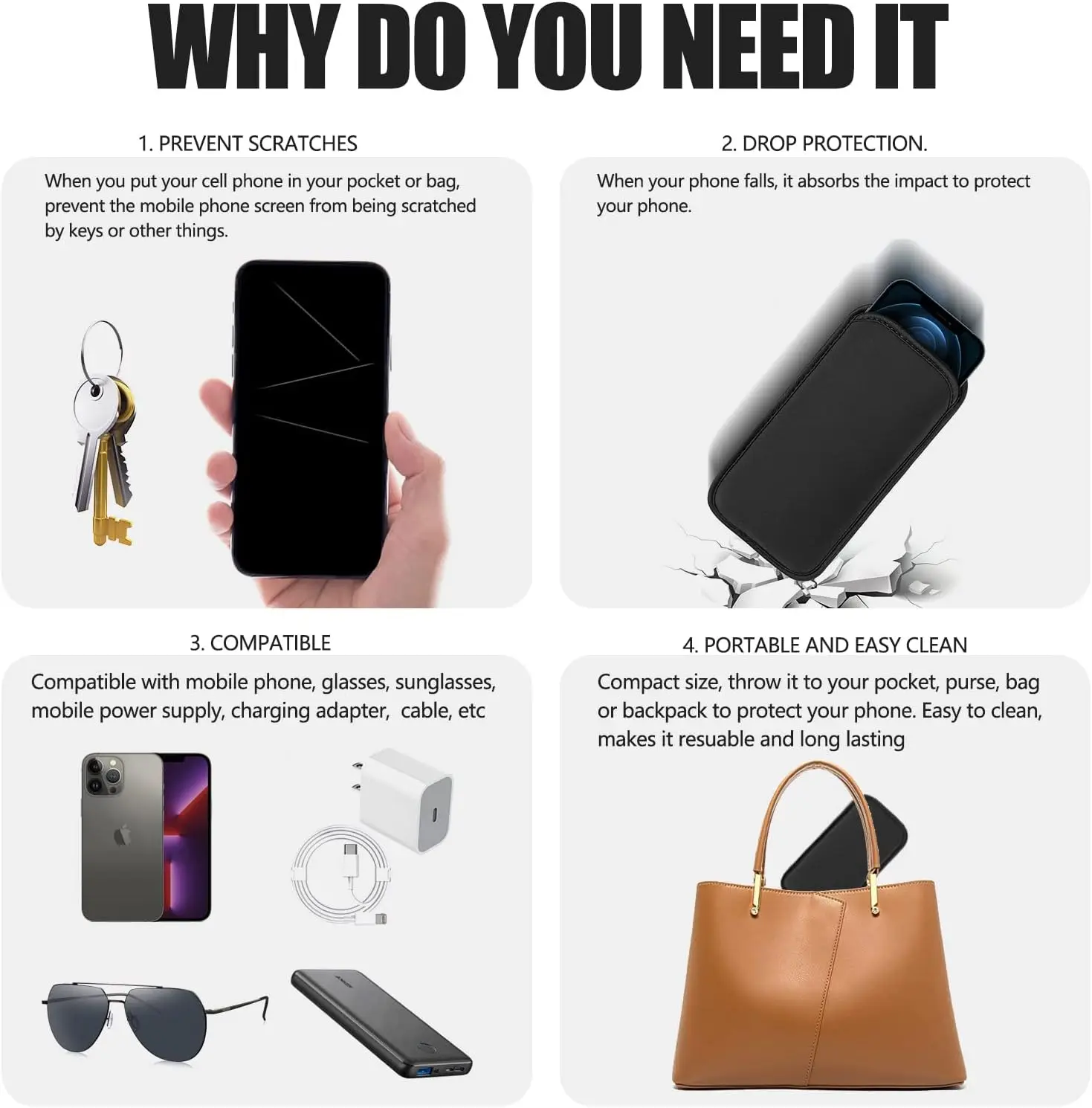 Universal Neoprene Shockproof Pouch Sleeve Case for Huawei Mate Fits Bared Phone or w/ Slim Case On