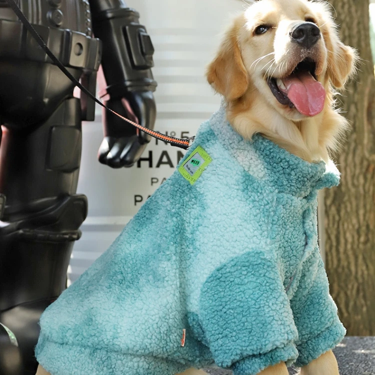 Hot Selling Pet Clothes Winter Solid Color Polar Fleece Thick Big Dog Clothes