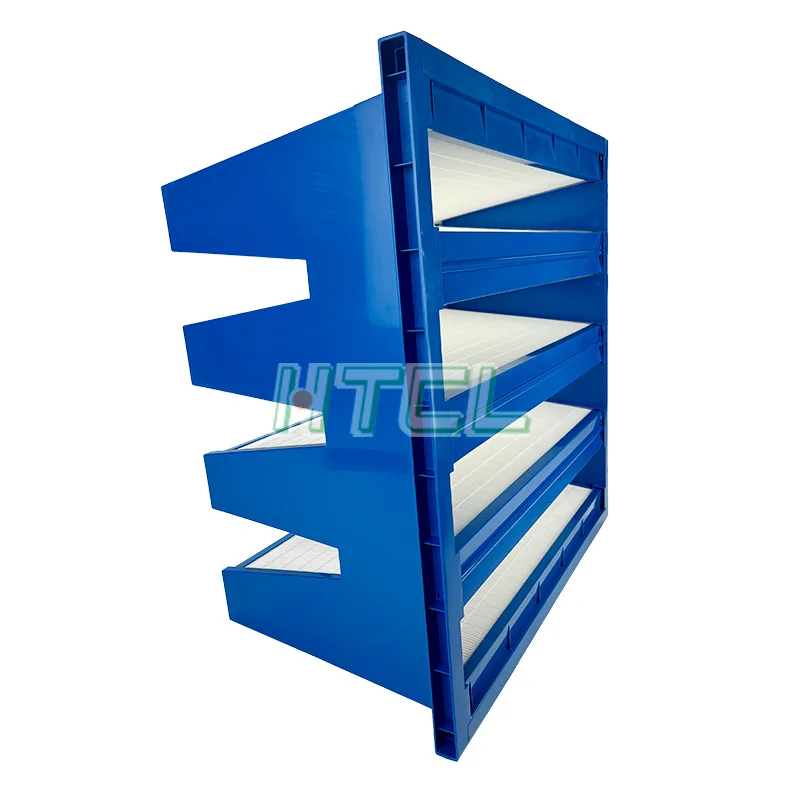 Customized Compact Filter V Type Plastic Frame Fiberglass Air Purifier V-Bank HEPA Filter For HAVC System