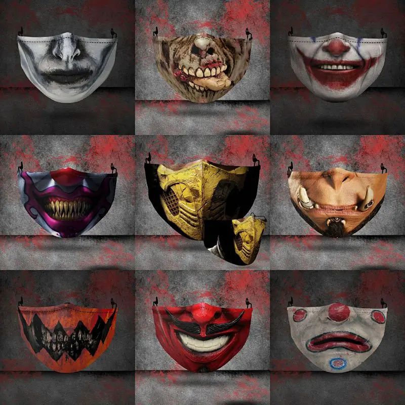 Game Mortal Kombat Ninja Scorpion Full Scorpion Man Cosplay Masks Adult Half Face Dust-proof Washable Fun Halloween Joker Mask