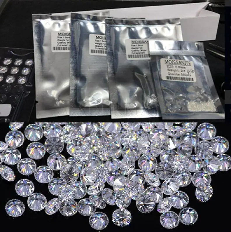 Wholesale Small size Synthetic Stone Round Brilliant Cut Melee Lab Grown Loose Moissanite VVS Diamond