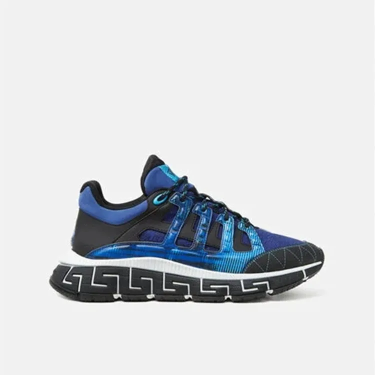 Premium Quality Designer Fandace Fashion Chain Reaction Central Greek Key Print Sole Casual Walking Tennis Shoes Sneakers Men