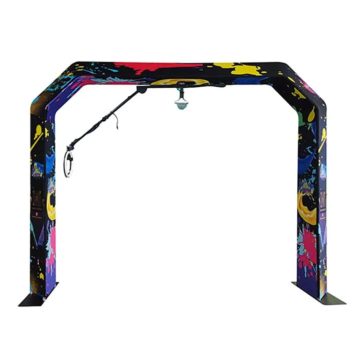 2024 New Design Overhead 360 Photo Booth With Tv Mount Rgb Led Ring Lights Top 360 Spinner Photo Booth With Remote Control
