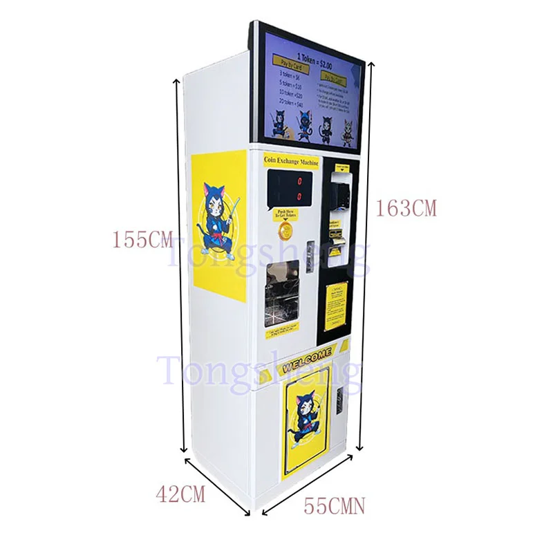 USA Customized Token Coin Change Machine with NAYAX bill to coin change machine Money Changer Automatic Coin Exchange Machines