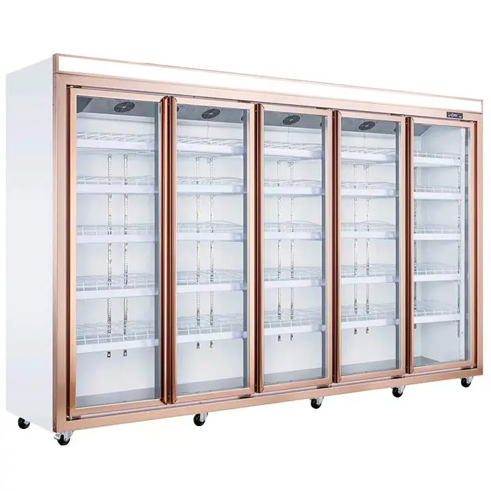 Refrigeration Equipment Factory Price 4 Doors Upright Refrigerator Freezer Commercial Fridge
