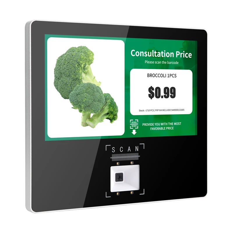 Hot Sale Android Windows OS Price Checker with Barcode Scanner Touchscreen Price Checker for Shops