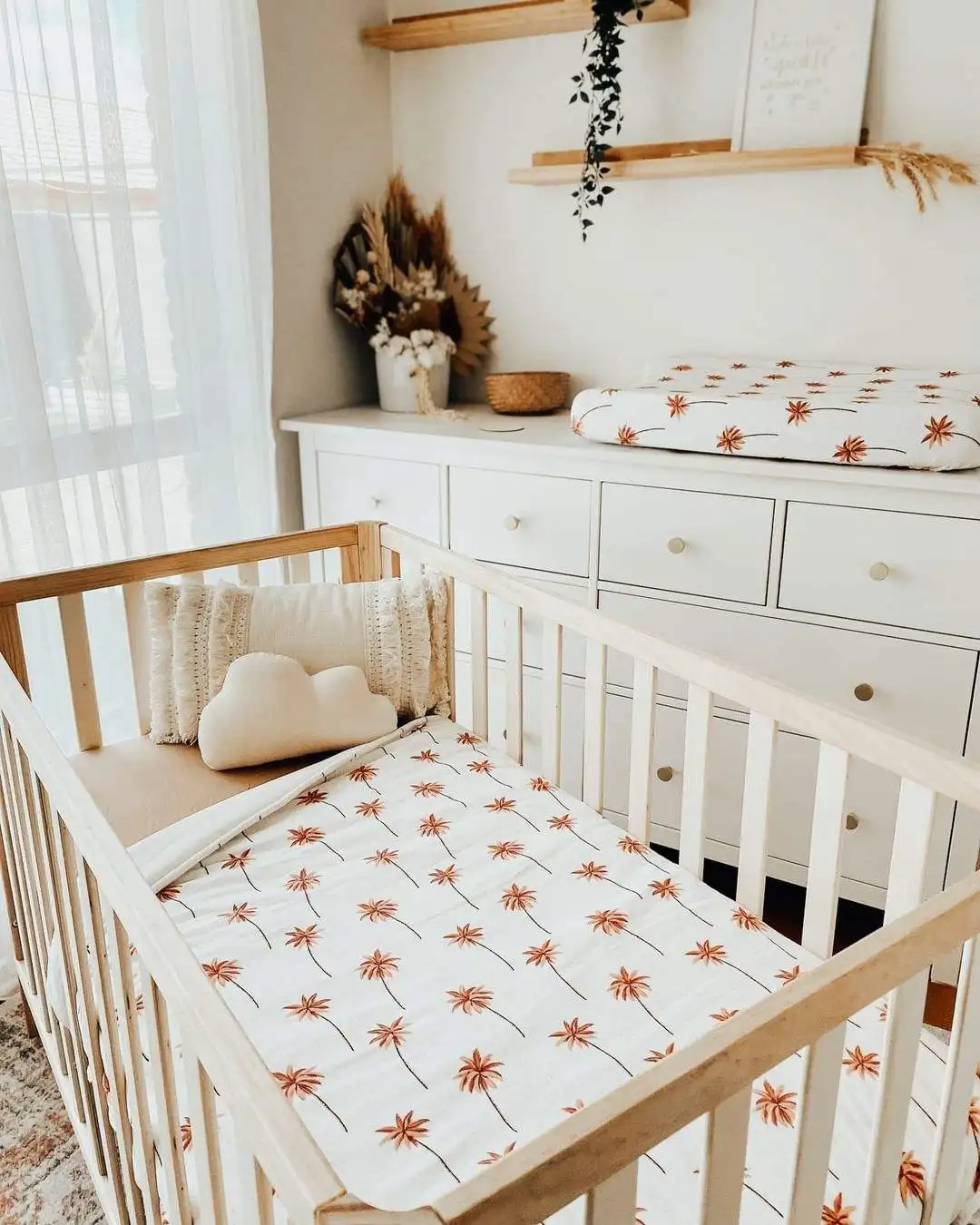 2023 Boho Safari Accept Custom 100% Cotton Cot Baby Bed Sheets Fitted Toddler Crib Sheet crib sheets baby fitted