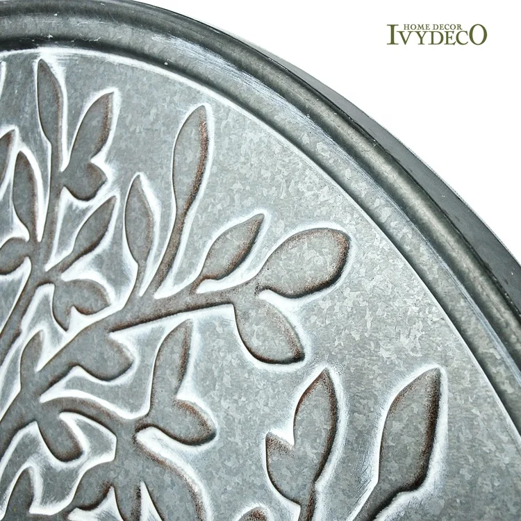 IVYDECO Antique Impression Tree of Life Half Round Metal Wrought Iron Wall Art Decor
