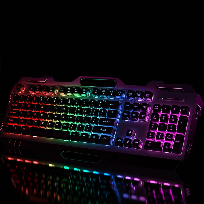 Hot mechanical tea axis feel keyboard and mouse set desktop laptop wired keyboard and mouse e-sports game RGB lit keyboard