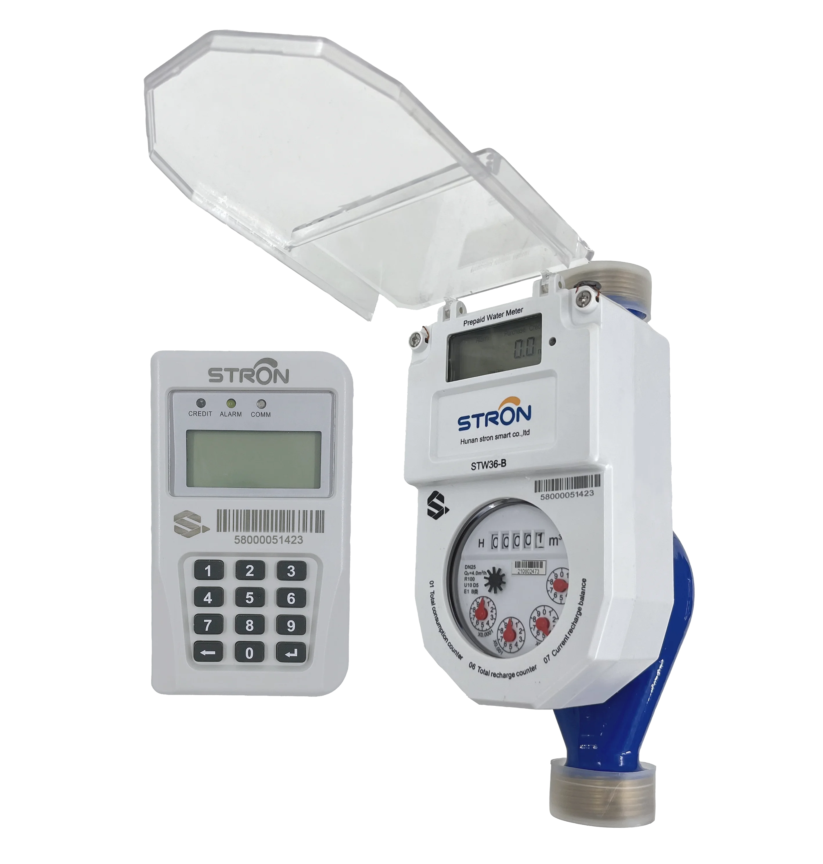 STS Prepaid DN15/DN20/DN25 Brass Multi-jet Dry Dial R100 Water Meter with UIU