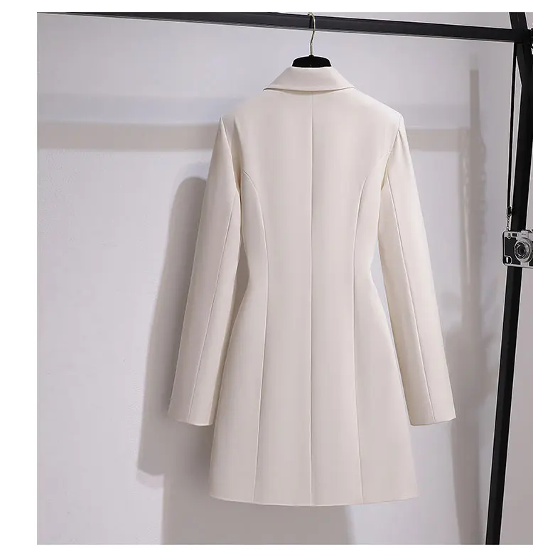 Wholesale Hot Sale Autumn Winter New Design Long Suit Coat Ol Slimming High Waist Lace Up Blazer Dress Fashion Long Suit Dress