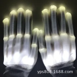 Wholesale Rave Light Flashing Finger Lighting Glow Mittens LED Glow Gloves for halloween