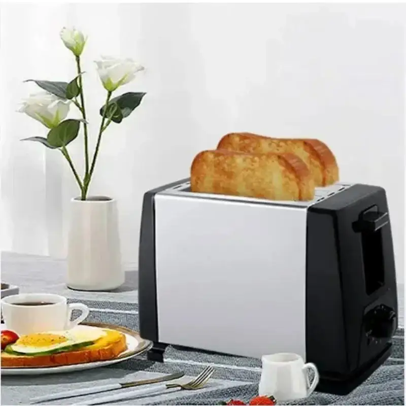 Household Automatic Bread Toaster Fast Heating 2 Slices Slots Bread Maker Cooking Stainless Steel Baking Breakfast Machine 650W