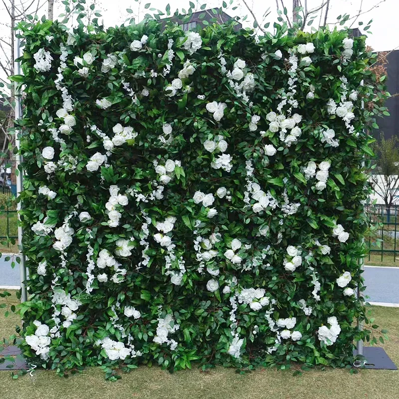 Подгонянный 3D /5D закатать тканевый цветочный фон 8X8ft 5D Цветочная стена для свадьбы