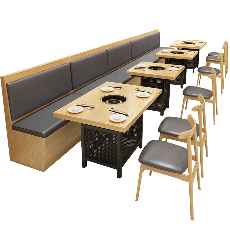 Modern high quality Korean bar grill furniture bbq hotpot table