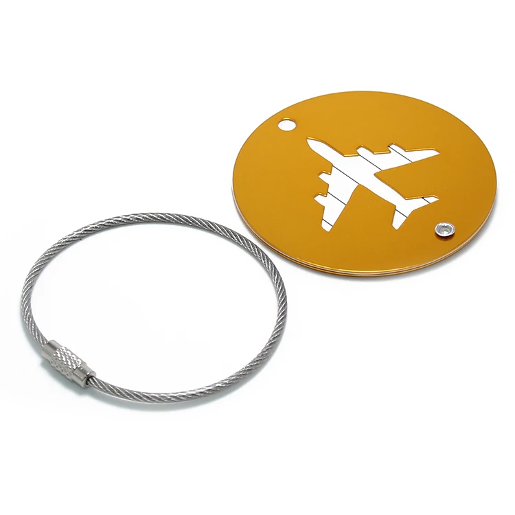 Round Aluminum Metal Luggage Tag Travel Label ID Name Address Suitcase Identify Tag Accessories Blank ECO Friendly Luggage Tag