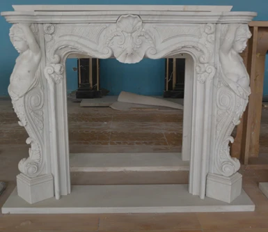 Factory direct sale marble stone contemporary fireplace surround