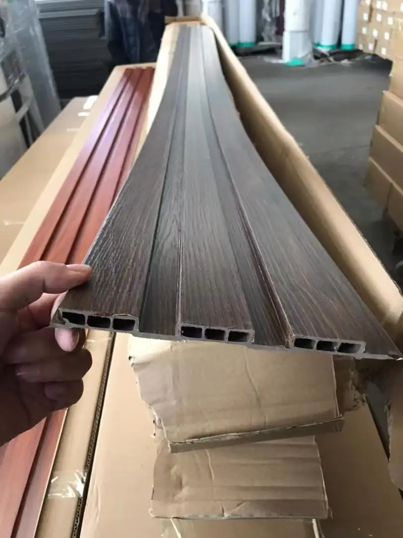 PVC wood composite WPC Fluted Wall Panels interior decorative Board Building Facades Cladding WPC wall panel for decor hot sale