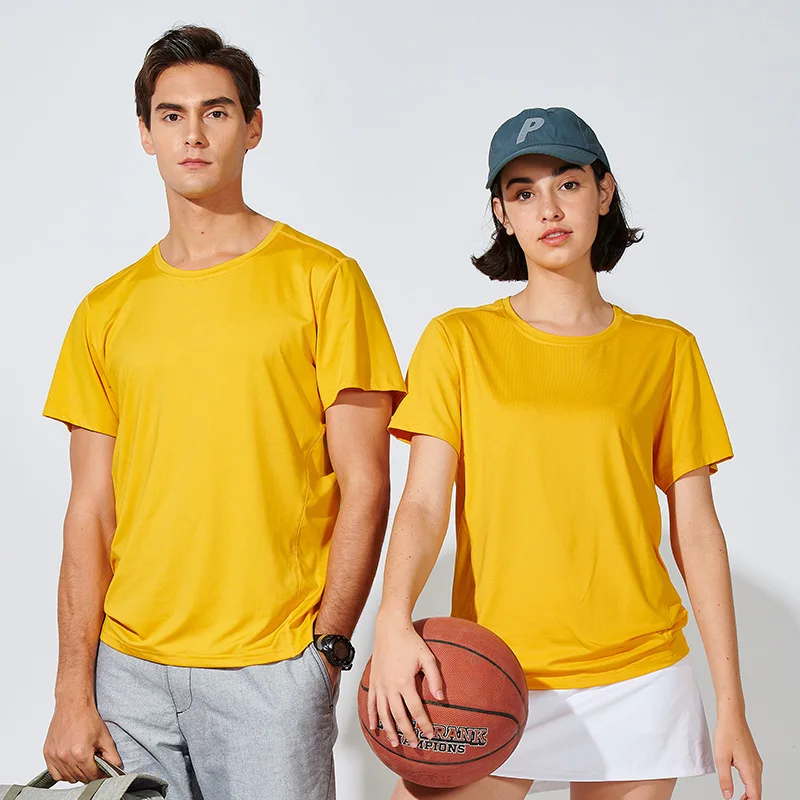 Tee Shirt Sports Wear Sweat Activated Elastane Polyester Tshirt With Logo Custom Logo Printed Own Gym Wear For Men and Women