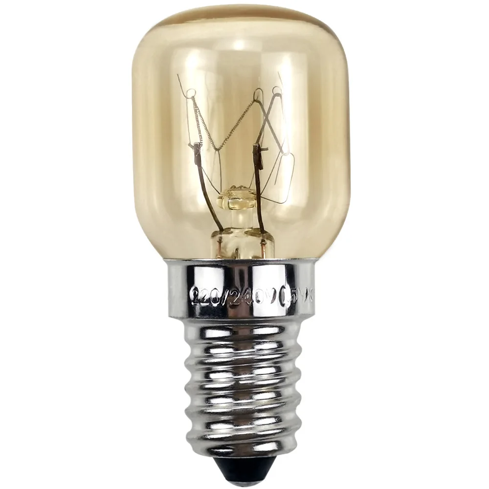 Retro Light Bulb E14 Lamp Bulb SES 300 Celsius 25W T25 Oven Cooker Bulb Toaster Lamp Lighting Warm White AC 220 240V