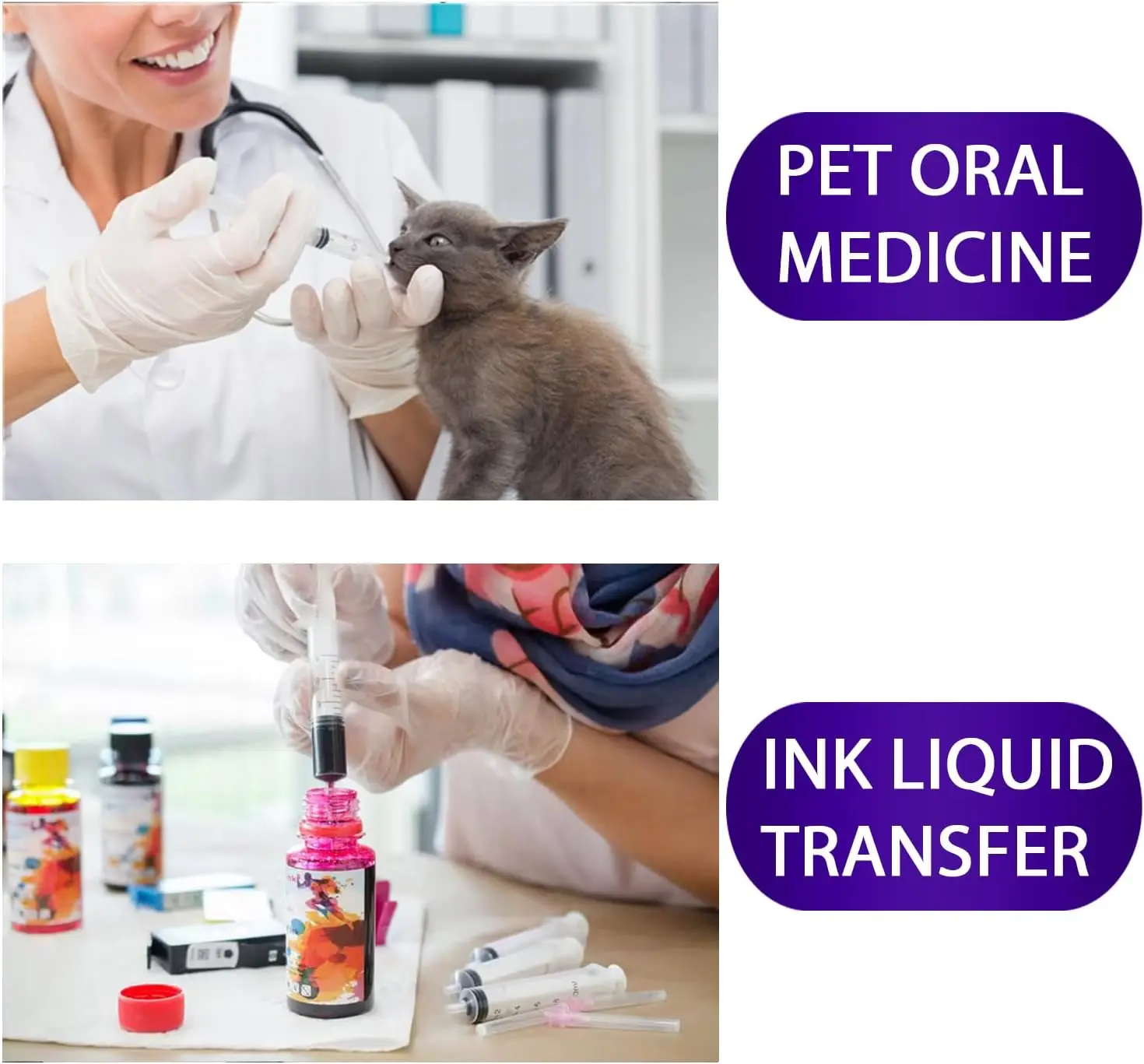 Professional manufacturers 1ml-20ml veterinary syringe without needle disposable oral sterile insulin syringes