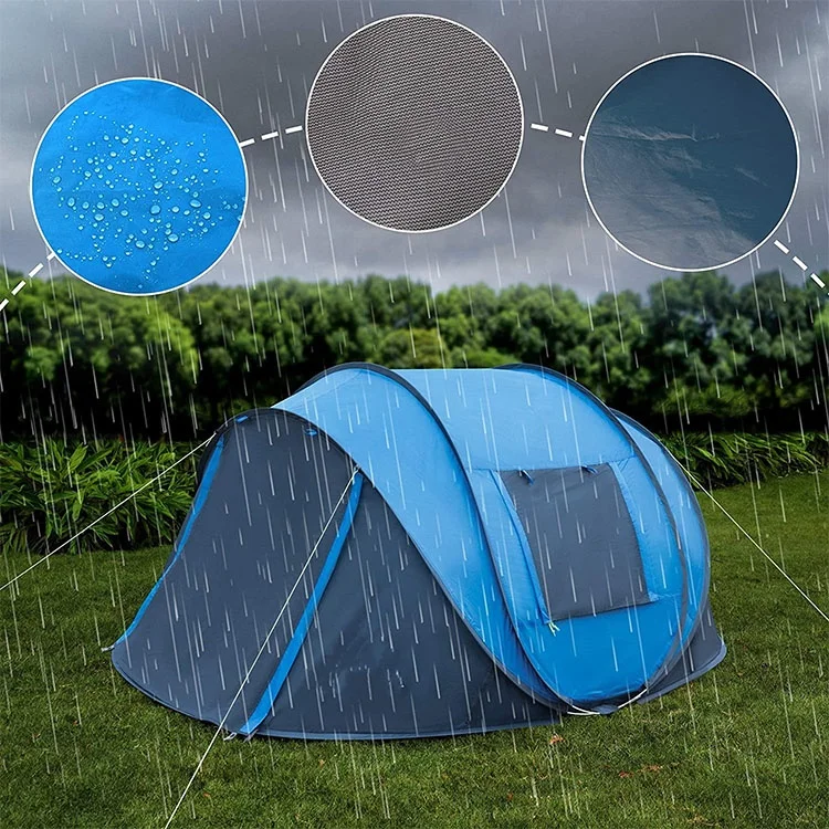 Outdoor Camping 3-4 person Pop-up Tents Waterproof Quick-Opening family Tents for hiking