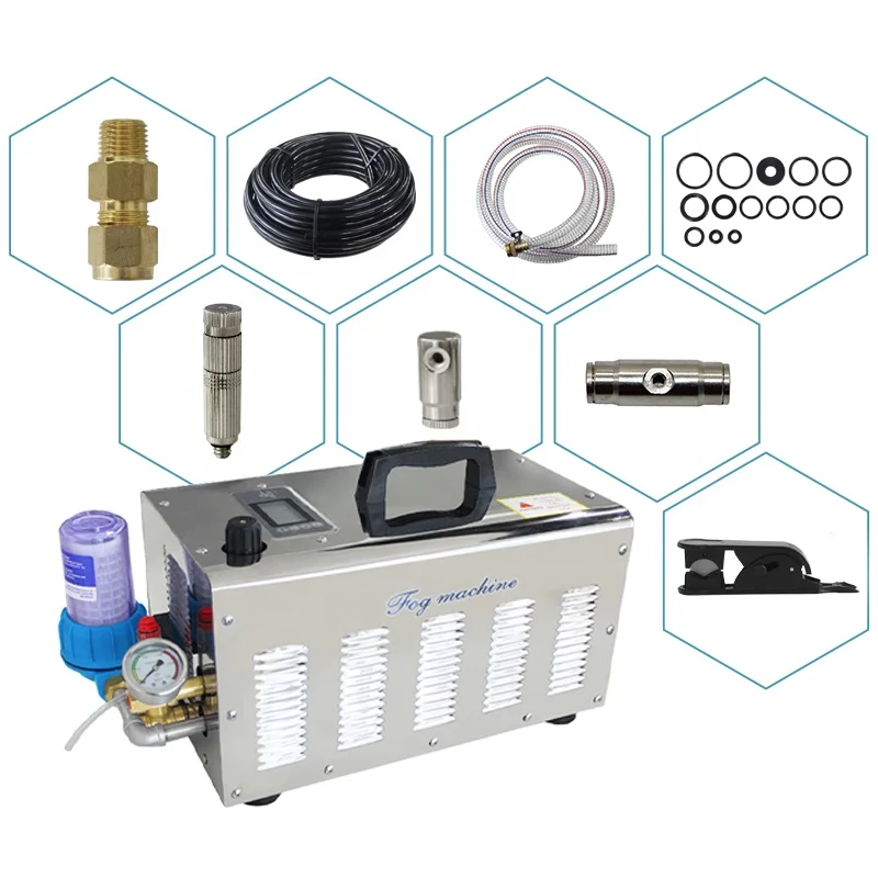 Digital Timer Misting System SS Cover Max 15.4L/min Mist Machine for Outdoor Misting Cooling System