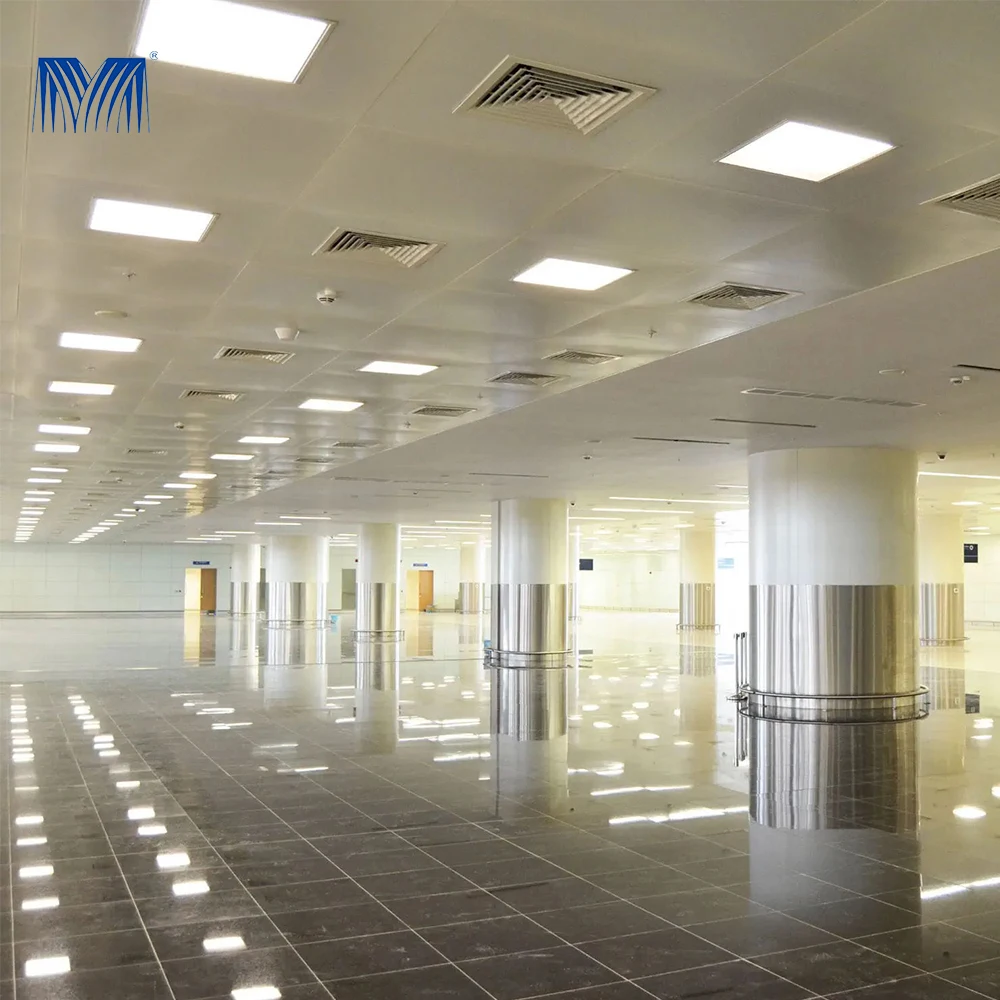 Wall cladding tiles metal black white ceiling materials border perforated baffle wood 600*600 panel aluminum grid ceiling