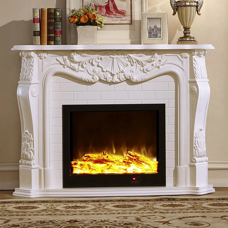 Remote Control Fireplace French Dark Mantel Stand Freestanding Fireplace Decorative Heating Fireplace Mantel Core