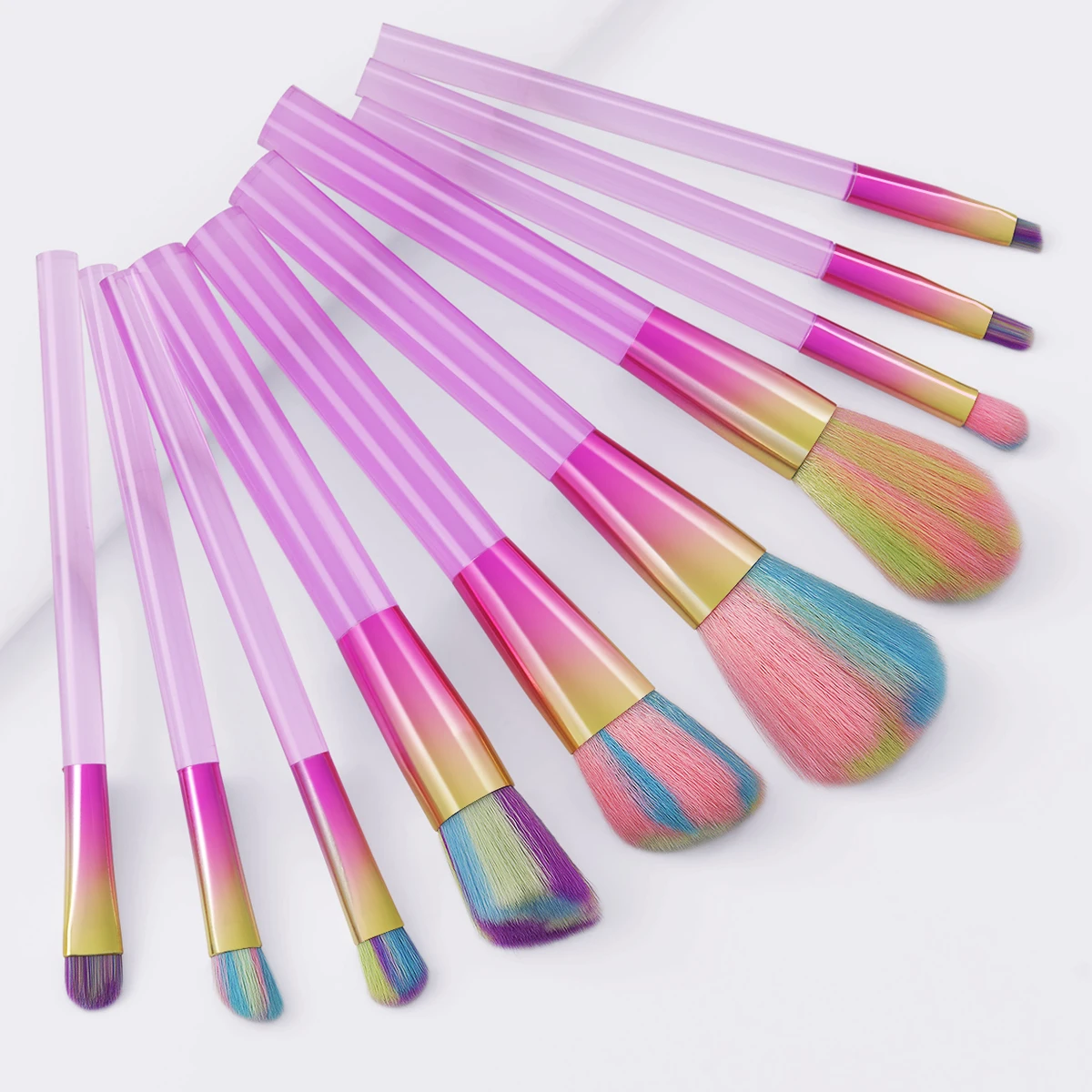 New 10 Candy Color Makeup Brush Set Quick Dry Portable Blush Nose Shadow Loose Powder Brush Beauty Tool Custom Makeup Brush Set