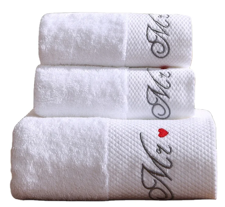 5 star hotel towels white custom logo bathroom linen 100% cotton face hand bath hotel towel set