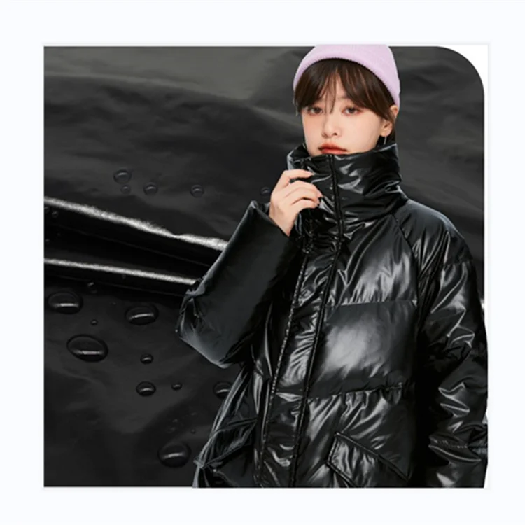 100%Nylon taffeta fabric Shiny pu coating coated waterproof  down-proof  down jackets fabric  20D full dull nylon taffeta