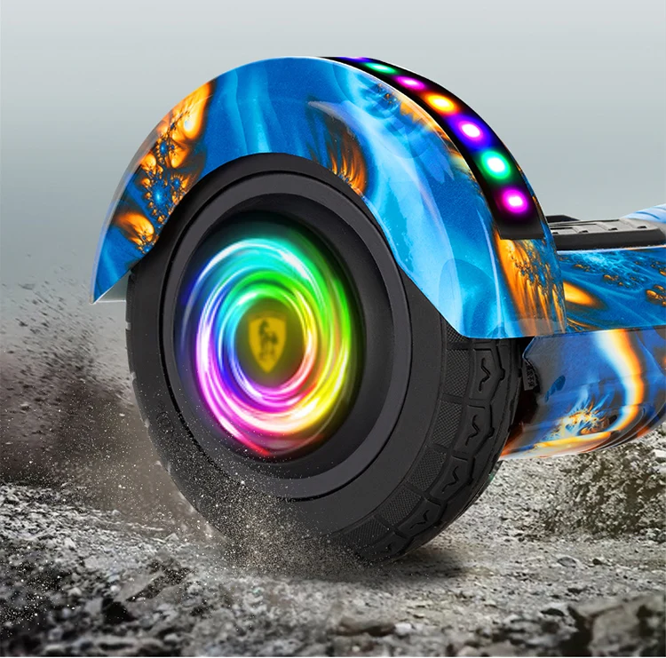 Self-balancing electric hoverboard with led lights 36v 6.5-inch 4400m 10-inch hover board tires lithium battery for kids