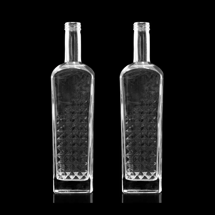 customized tequila screw plastic cap liquor vodka glass bottle 1000ml