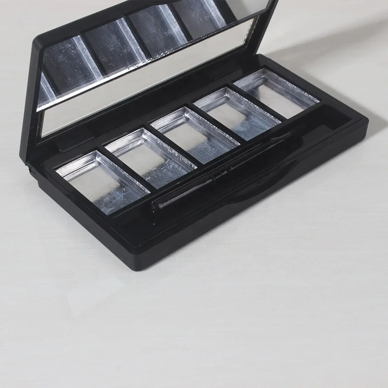 DIY 5 color square Concealer box cosmetic packaging plastic ABS materials hot stamping for lipstick blush eye shadow case