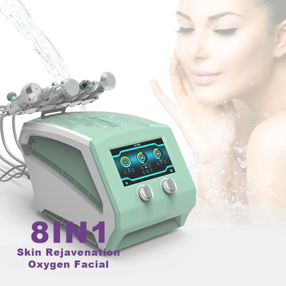 8 In 1 Portable Facial Hydro Dermabrasion Microdermabrasion Water Hydra Oxygen Jet Peel Machine