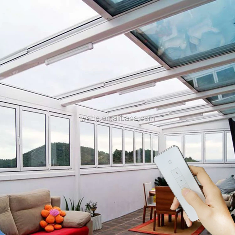 Patio Balcony Waterproof Aluminum Canopy Awning Sunshade Sun Rain Protection Reratactable Glass Roof Cover for Apartment