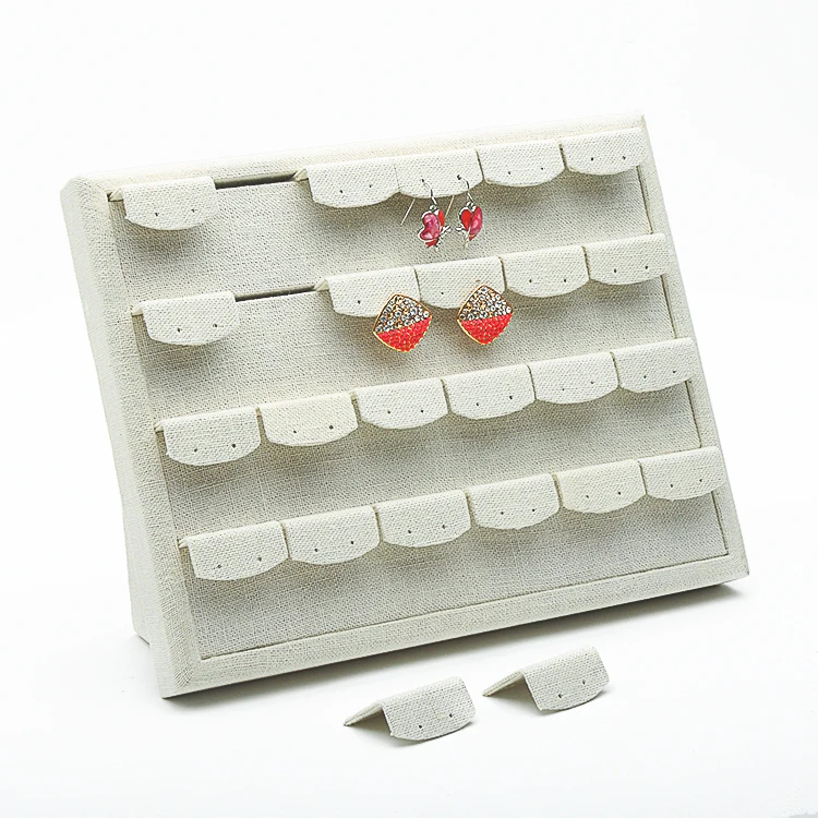 Custom size fashion jewelry ear studs modern luxury designer women jewellery fancy jute earrings holder stand display showcase