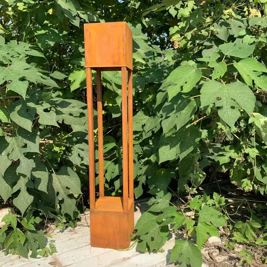 corten steel 100x100 outdoor small custom waterproof photo  light box for garden