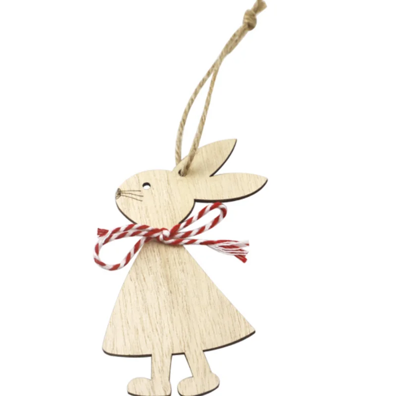 Cheap! 4pcs Cute Hanging Tags Pendants Easter Rabbit Wooden Decorations Bunny Toys Gifts Ornaments DIY Crafts