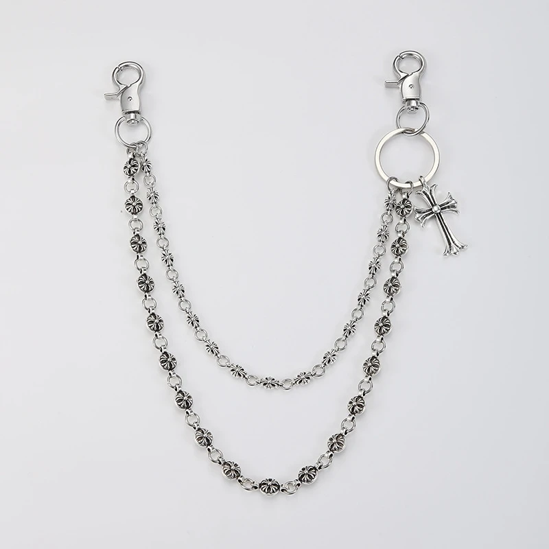Pants Chain for Men Women,Biker Cross Chain Wallet,Cool Punk Trousers Pocket Belt Key Chains for Hip Hop Rock Jeans